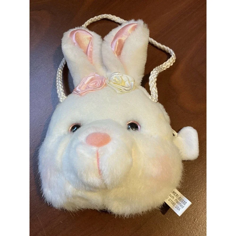 White Plush Childs Purse Bunny Face‎ Ameri-Suisse